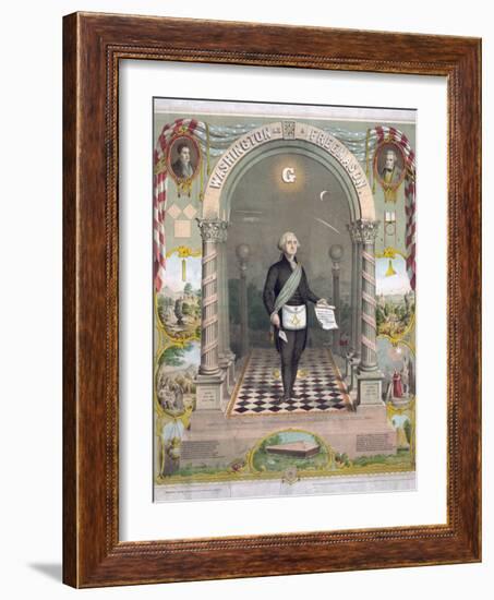 Print of President George Washington Dressed as a Freemason--Framed Giclee Print