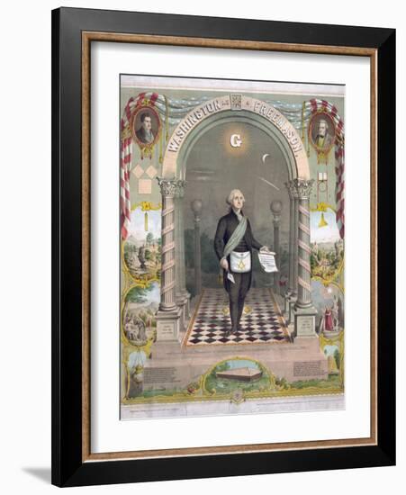 Print of President George Washington Dressed as a Freemason-null-Framed Giclee Print