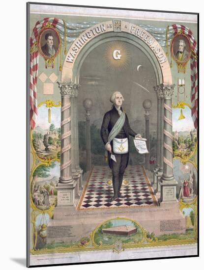 Print of President George Washington Dressed as a Freemason-null-Mounted Giclee Print