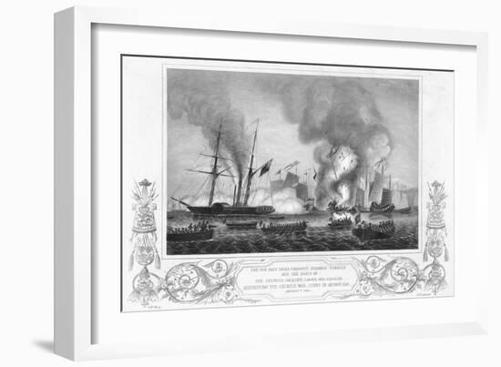 Print of Ships at Battle in Anson's Bay-null-Framed Giclee Print