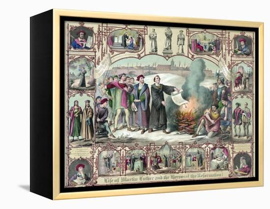 Print of the Life of Martin Luther and the Heroes of the Reformation-null-Framed Premier Image Canvas