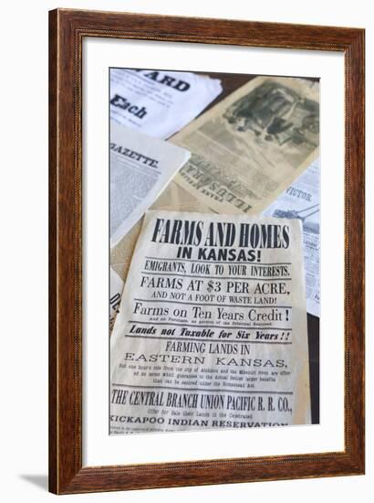 Print Shop Paper, Old Cowtown Museum, Wichita, Kansas, USA-Walter Bibikow-Framed Photographic Print