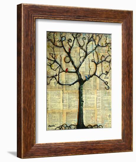 Print Tree of Life Mixed Media Painting-Blenda Tyvoll-Framed Art Print