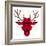 Print With Deer In Hipster Style-incomible-Framed Art Print