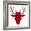 Print With Deer In Hipster Style-incomible-Framed Art Print