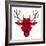 Print With Deer In Hipster Style-incomible-Framed Art Print