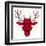 Print With Deer In Hipster Style-incomible-Framed Art Print