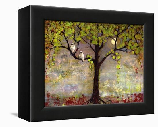 Print with Owls Moon River Tree-Blenda Tyvoll-Framed Stretched Canvas