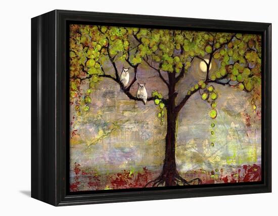 Print with Owls Moon River Tree-Blenda Tyvoll-Framed Stretched Canvas