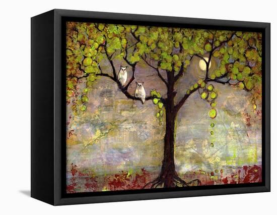 Print with Owls Moon River Tree-Blenda Tyvoll-Framed Stretched Canvas