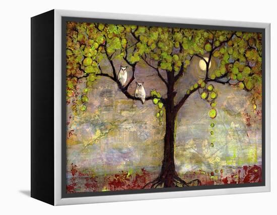 Print with Owls Moon River Tree-Blenda Tyvoll-Framed Stretched Canvas