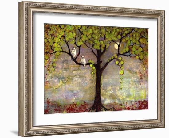 Print with Owls Moon River Tree-Blenda Tyvoll-Framed Art Print