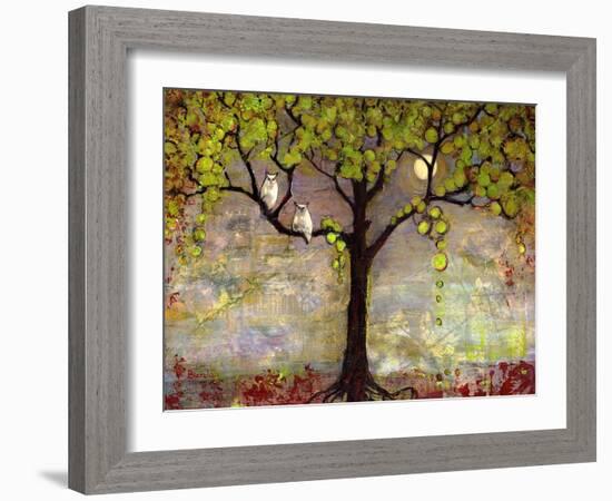 Print with Owls Moon River Tree-Blenda Tyvoll-Framed Art Print