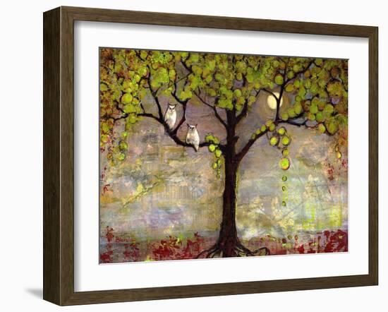 Print with Owls Moon River Tree-Blenda Tyvoll-Framed Art Print