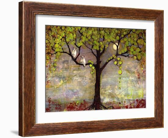 Print with Owls Moon River Tree-Blenda Tyvoll-Framed Art Print