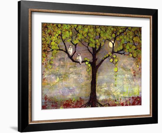 Print with Owls Moon River Tree-Blenda Tyvoll-Framed Art Print