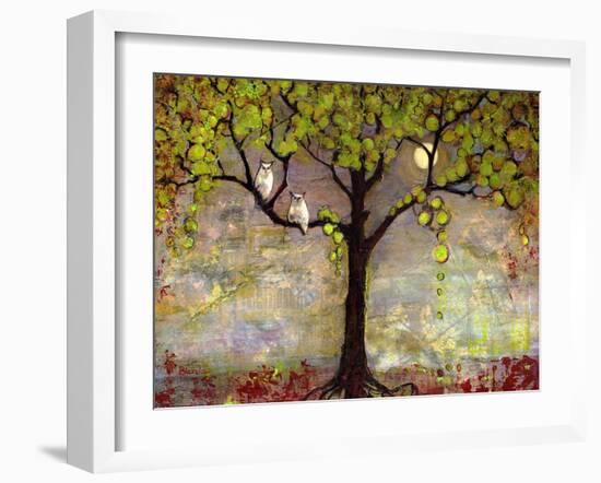 Print with Owls Moon River Tree-Blenda Tyvoll-Framed Art Print