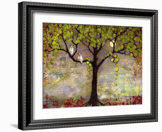 Print with Owls Moon River Tree-Blenda Tyvoll-Framed Art Print