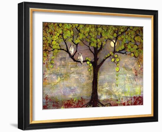 Print with Owls Moon River Tree-Blenda Tyvoll-Framed Art Print