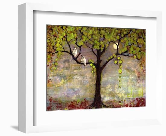 Print with Owls Moon River Tree-Blenda Tyvoll-Framed Premium Giclee Print