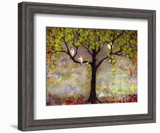 Print with Owls Moon River Tree-Blenda Tyvoll-Framed Art Print