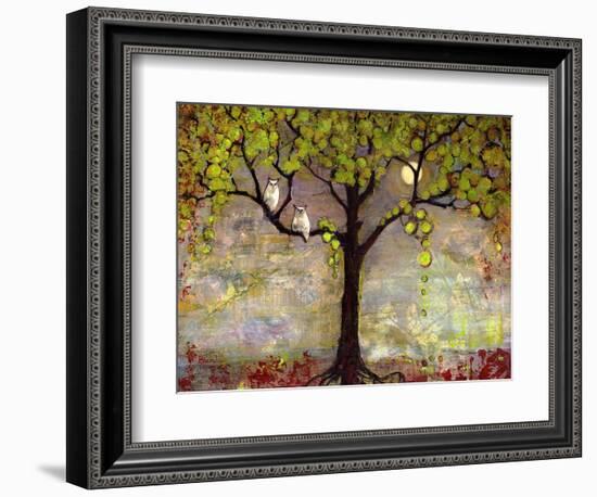 Print with Owls Moon River Tree-Blenda Tyvoll-Framed Art Print