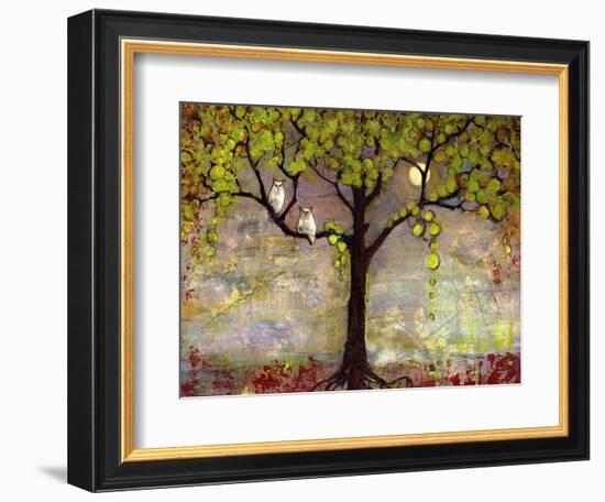 Print with Owls Moon River Tree-Blenda Tyvoll-Framed Art Print