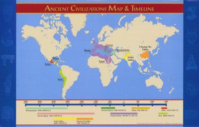 civilizations ancient timeline map print