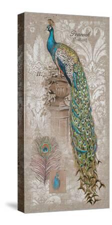 Peacock on Linen 2 Art Print by Chad Barrett at Art.com