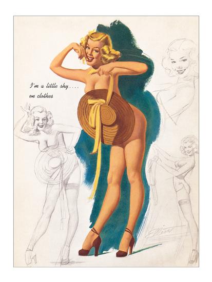 Retro Pin Up, Wearing Nothing but a Towel Posters 