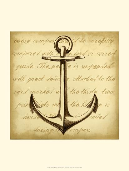 Sepia Captains Anchor Art Print By Ethan Harper At 