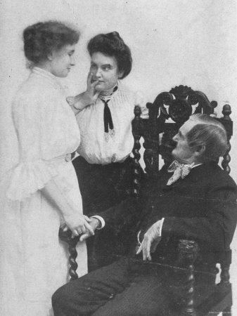 deaf mute famous helen keller sullivan blind touching anne teacher face print