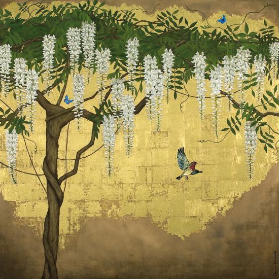 Wisteria with House Finch Art Print by Joanna Charlotte at Art.co.uk