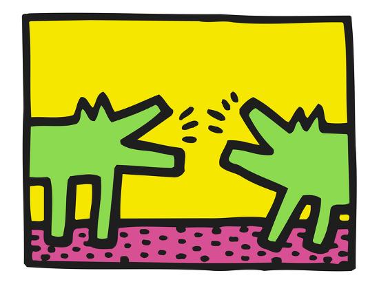 Pop Shop (Dogs) Art Print by Keith Haring at