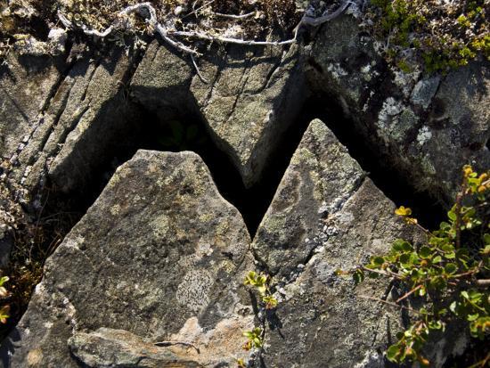 Close Up of Rock with Interesting Jagged Fracture ...
