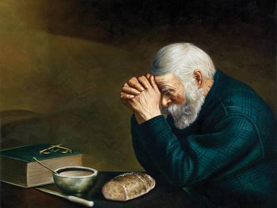 Old Man Praying Art Print at Art.com