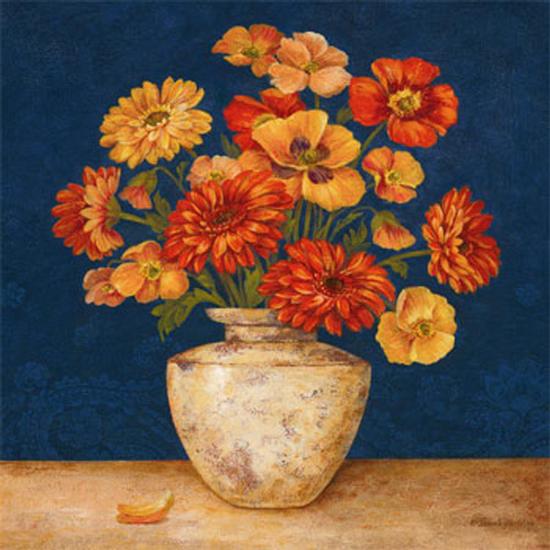 Poppies and Indigo I Art Print by Pamela Gladding at Art.com