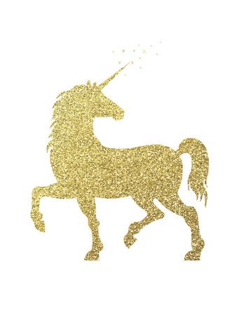 gold glitter unicorn art print by peach gold at artcom