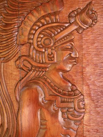 Mayan Wood Carving, Gales Point, Belize Photographic Print 