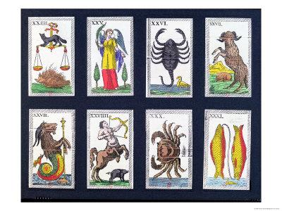 Selection of Astrological Tarot Cards Giclee Print at Art.com
