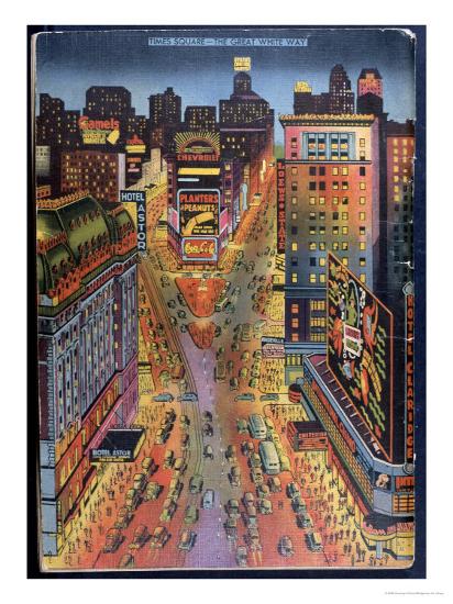 The Great White Way Times Square, New York City, Illustration from the