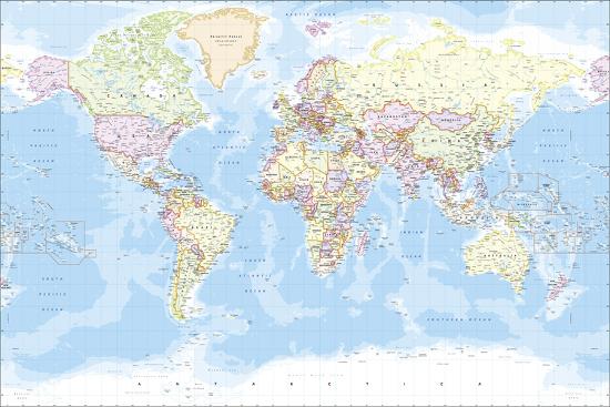 world map giclee print by the vintage collection at artcom