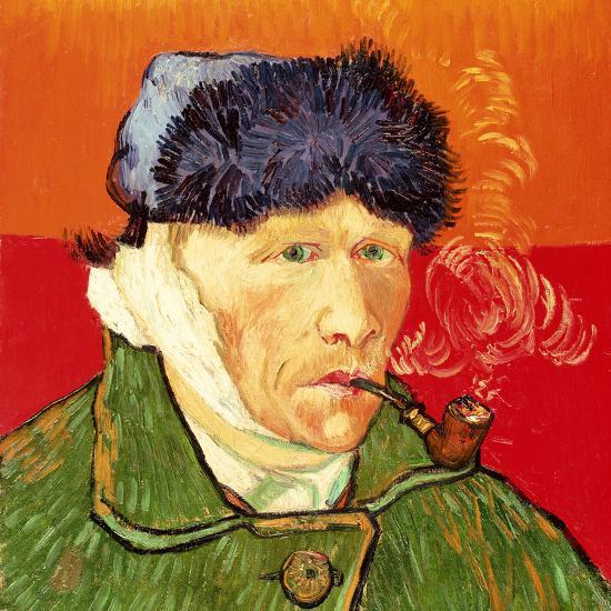 Self Portrait With Bandaged Ear And Pipe 1889 Giclee Print By Self Portrait With Bandaged Ear And Pipe 1889