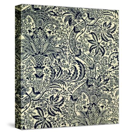 Wallpaper with Navy Blue Seaweed Style Design Giclee Print by William