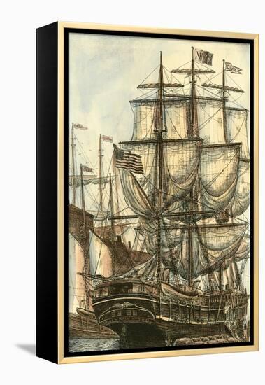 Printed Majestic Ship I-Vision Studio-Framed Stretched Canvas