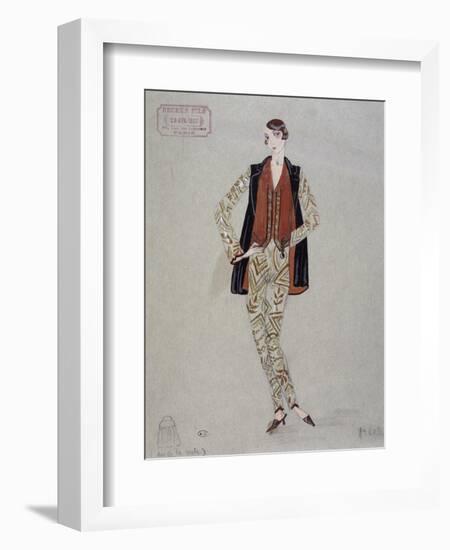 Printed Shirt, Pants and Waistcoat, Model by Becker Fils - Paris, 1926, Watercolour, France-null-Framed Giclee Print