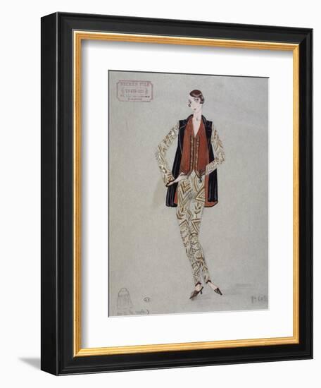 Printed Shirt, Pants and Waistcoat, Model by Becker Fils - Paris, 1926, Watercolour, France-null-Framed Giclee Print