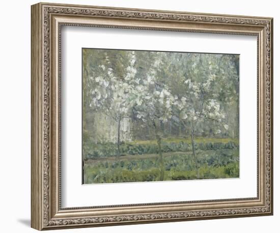 Printemps. Pruniers en fleurs, dit : Potager, arbres en fleurs, printemps, Pontoise-Camille Pissarro-Framed Giclee Print