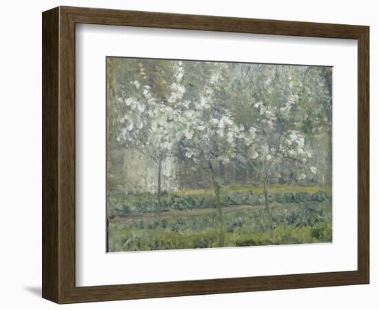 Printemps. Pruniers en fleurs, dit : Potager, arbres en fleurs, printemps, Pontoise-Camille Pissarro-Framed Giclee Print