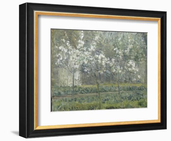 Printemps. Pruniers en fleurs, dit : Potager, arbres en fleurs, printemps, Pontoise-Camille Pissarro-Framed Giclee Print